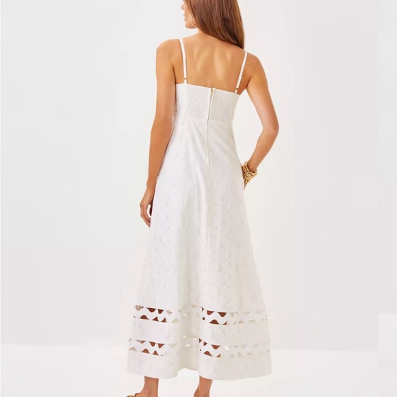 NWT Lilly Pulitzer Haliey Midi Dress, White, size 10 - Picture 2 of 7